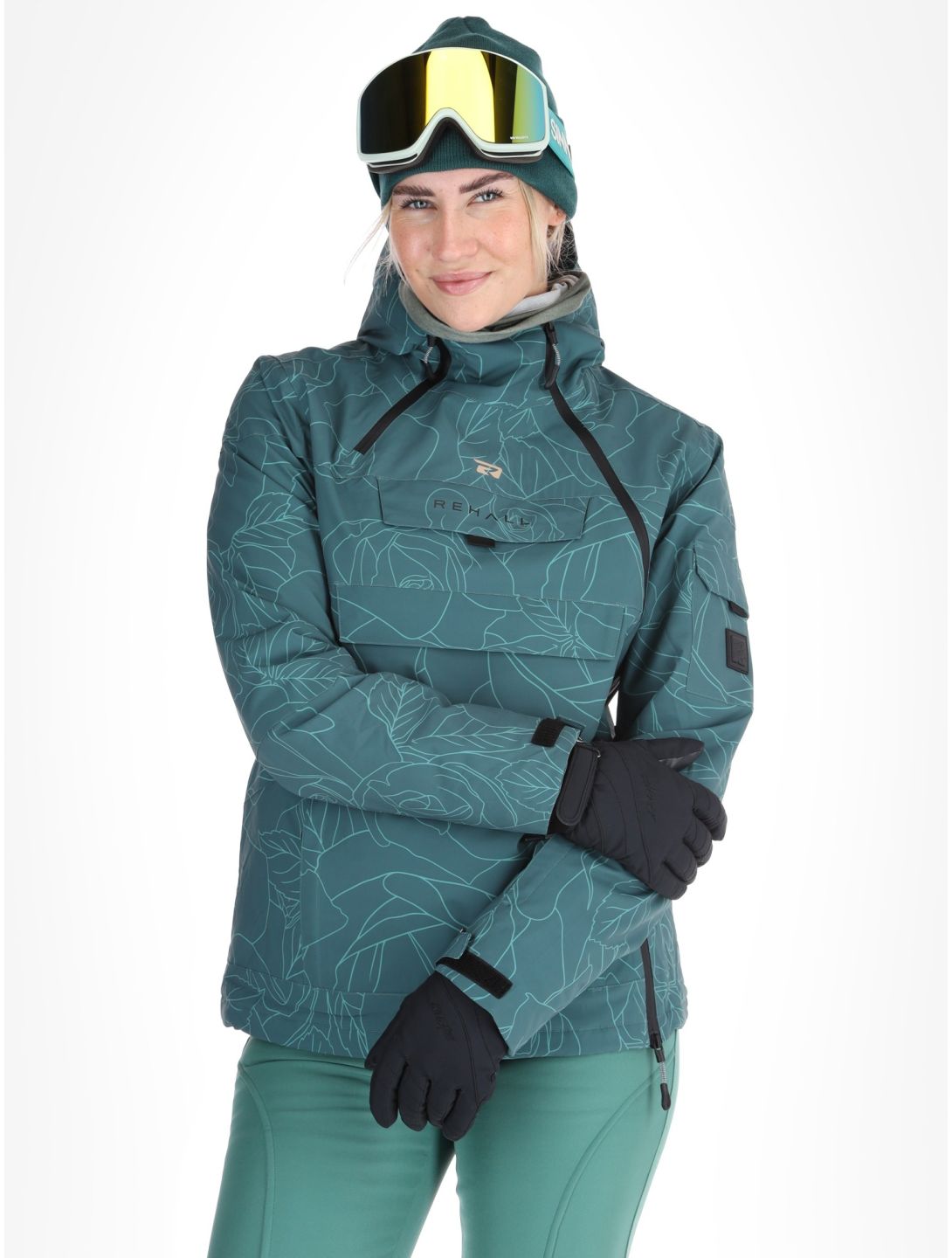 Rehall, Lou-R Skijacke Damen Roses Smoke Pine grün 