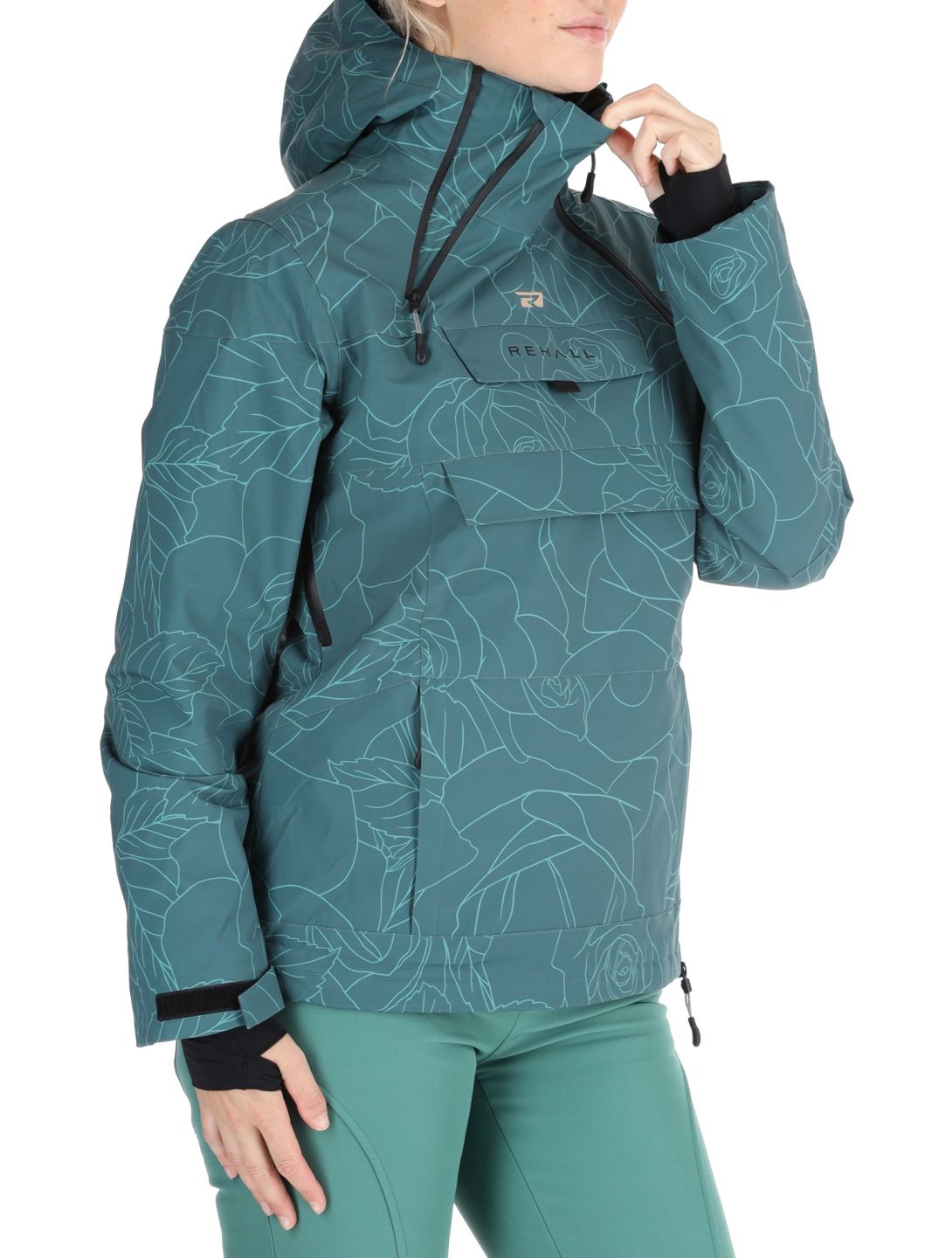 Rehall, Lou-R Skijacke Damen Roses Smoke Pine grün 