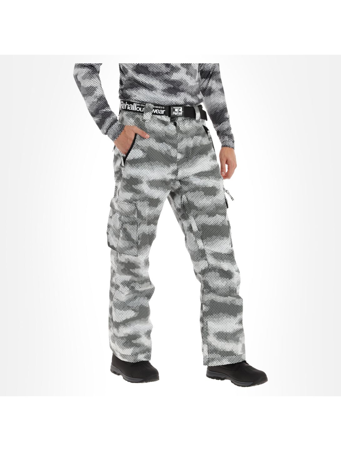 Rehall, Ride-R Skihose Herren honeycomb camo weiß