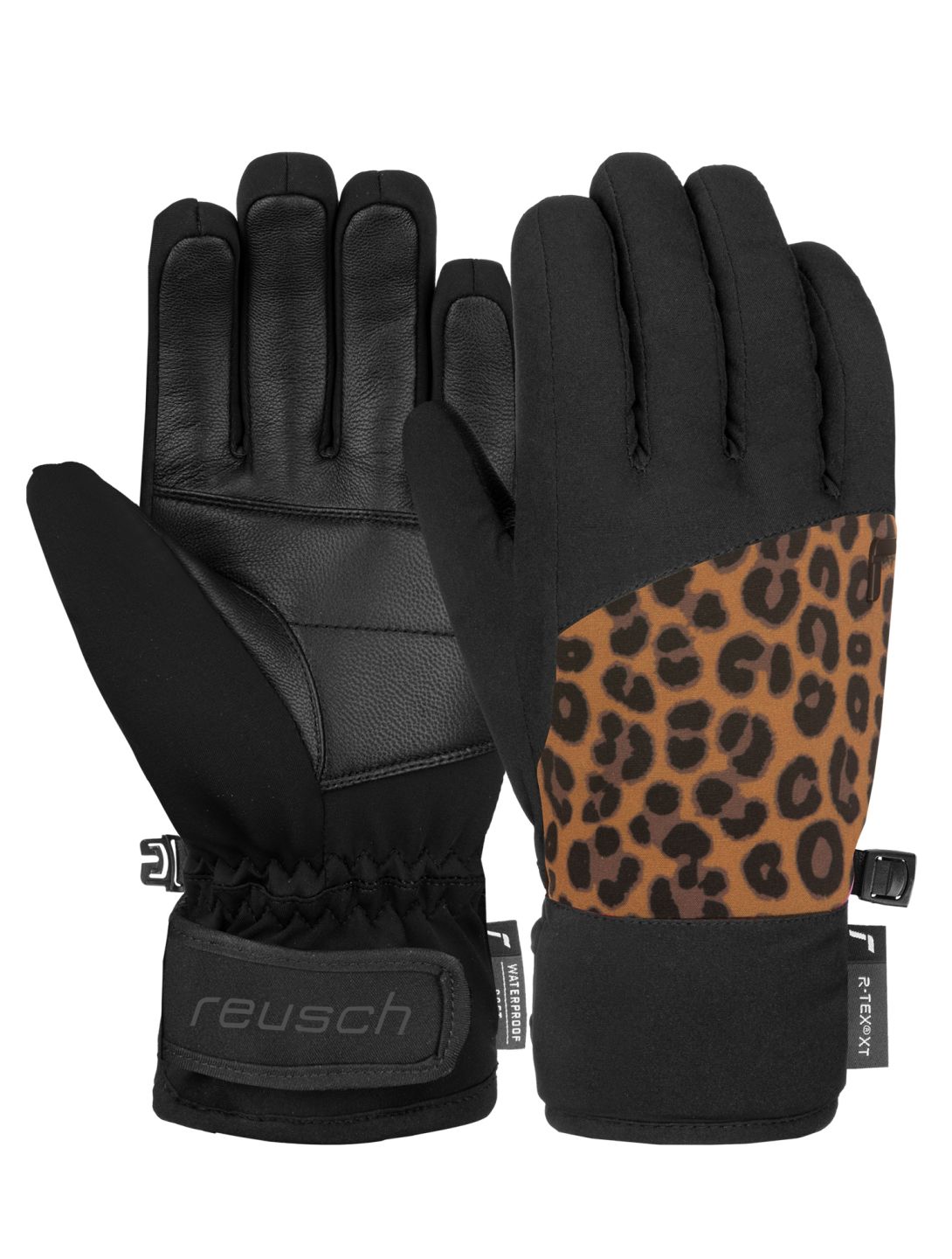 Reusch, Beatrix R-TEX® XT Skihandschuhe Kinder Black / Brown Leopard braun, schwarz 