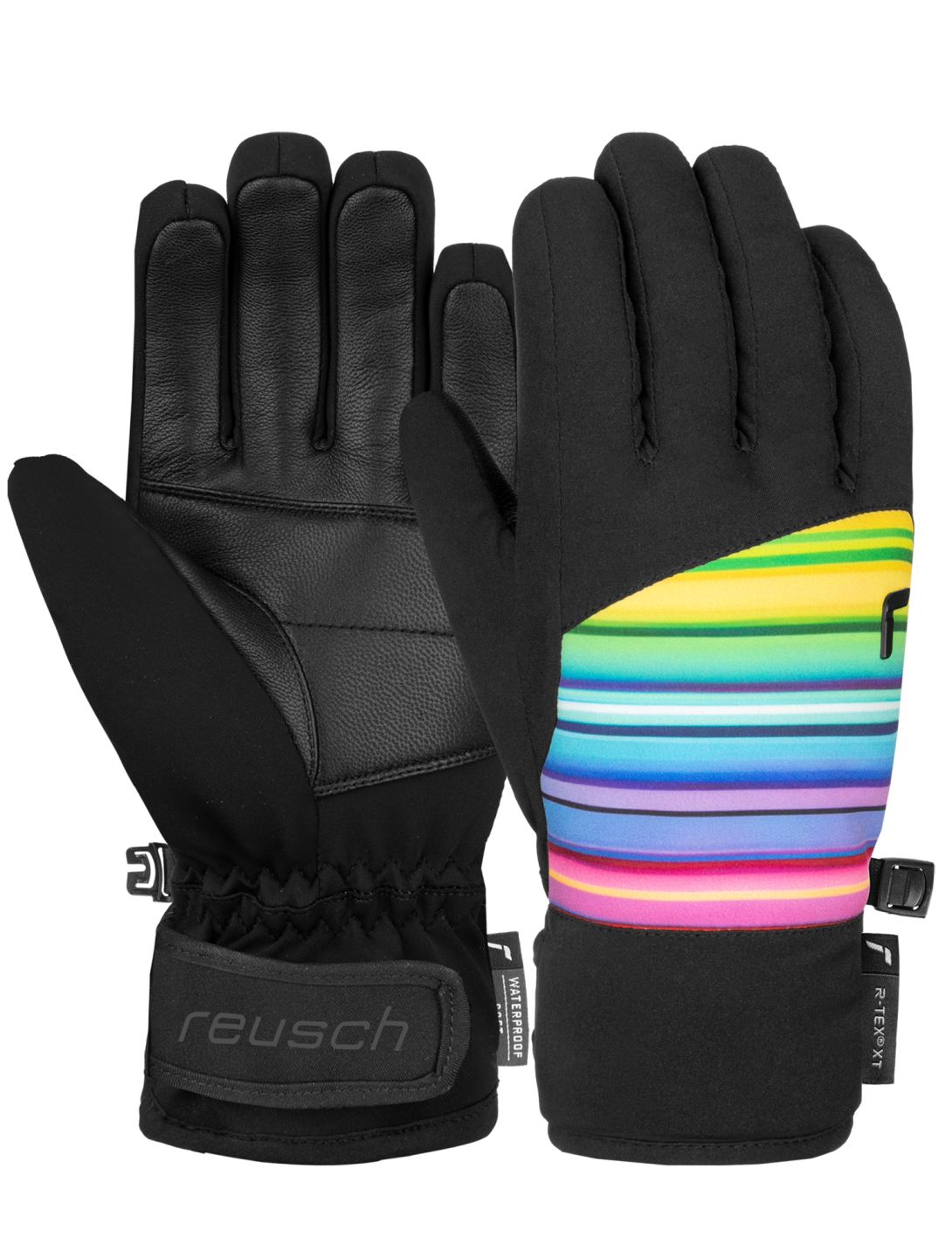 Reusch, Beatrix R-TEX® XT Skihandschuhe Kinder Black / Multicolour Lines mehrfarbig, schwarz 