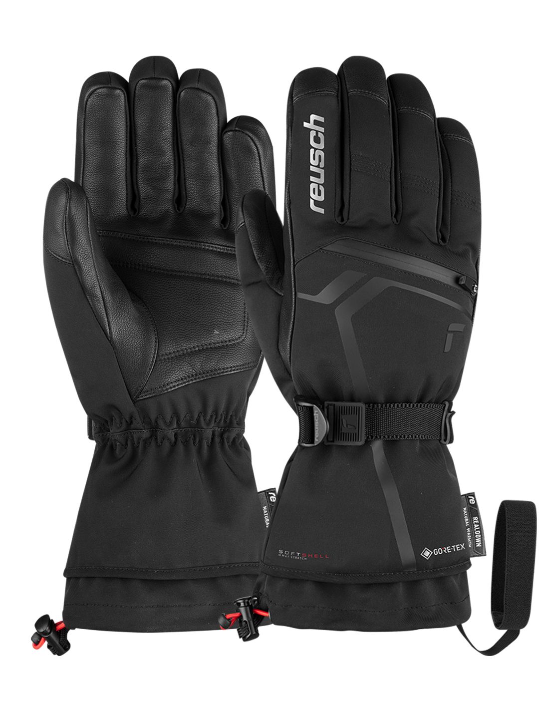 Reusch, Down Spirit GTX Skihandschuhe Herren Black / Silver schwarz, Zilver 