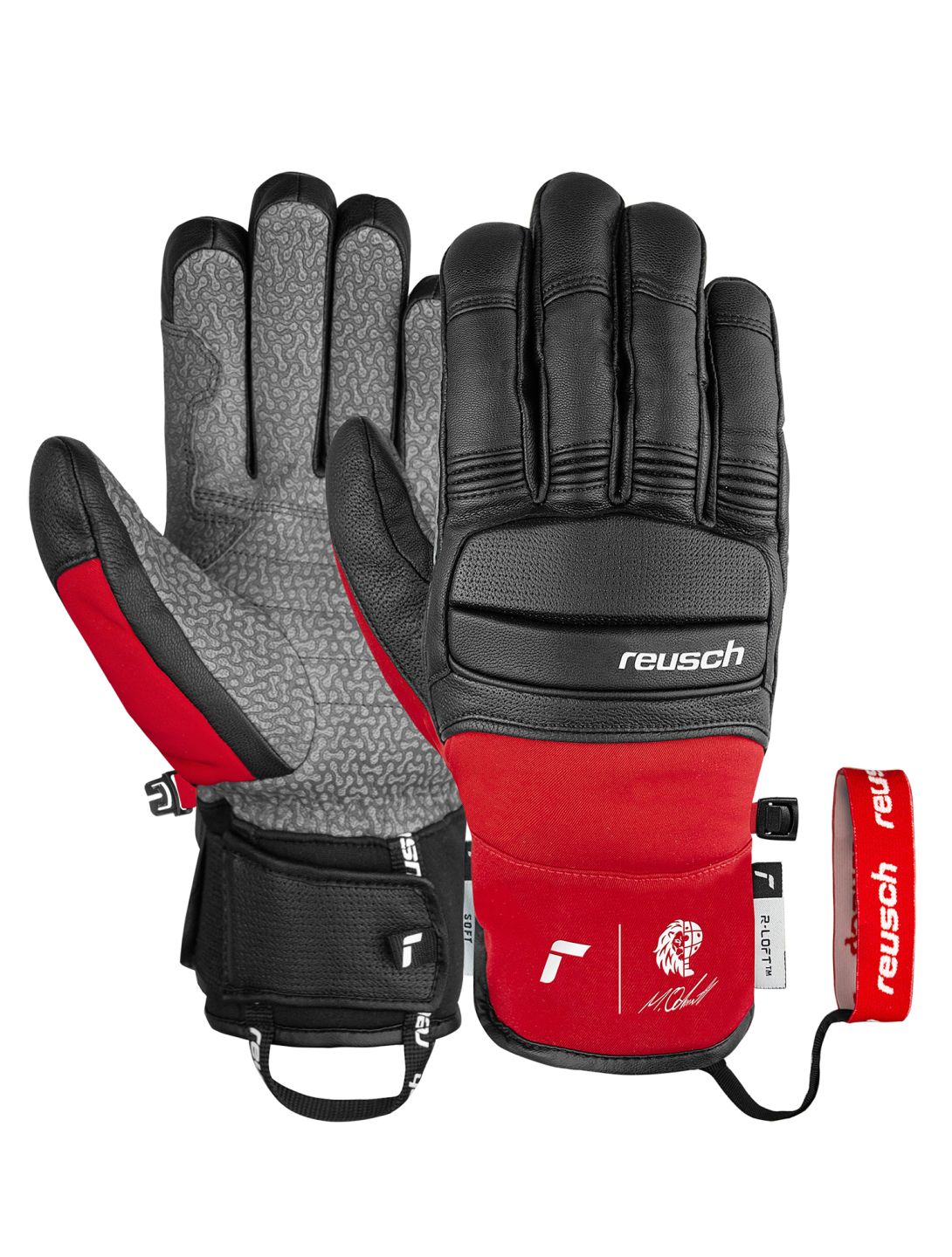 Reusch, Marco Odermatt Skihandschuhe Herren Black / Fire Red rot, schwarz 