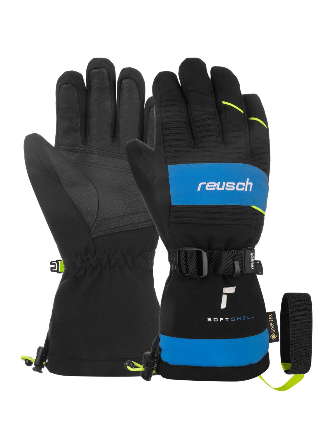 Reusch, Reusch Maxim GORE-TEX Fäustlinge Kinder Black / Briljant Blue / Safety Yellow blau, gelb, schwarz 