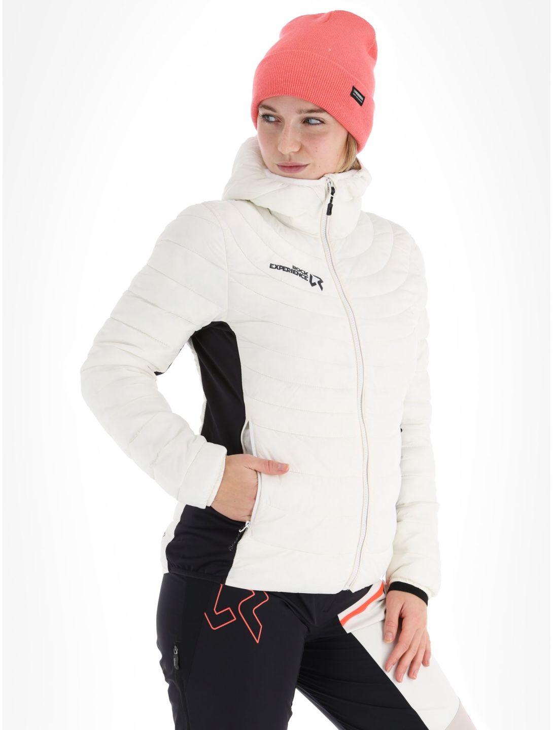 Rock Experience, Fortune Hybrid Skijacke Damen Marshmallow / Caviar schwarz, weiß 