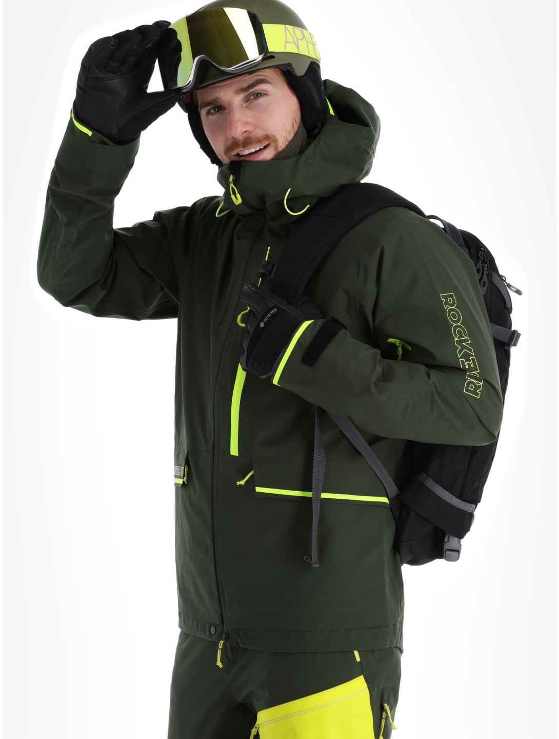 Rock Experience, Rockmantic Hardshell Skijacke Herren Kombu Green / Safety Yellow gelb, grün 