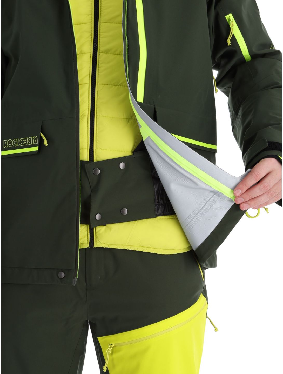 Rock Experience, Rockmantic Hardshell Skijacke Herren Kombu Green / Safety Yellow gelb, grün 