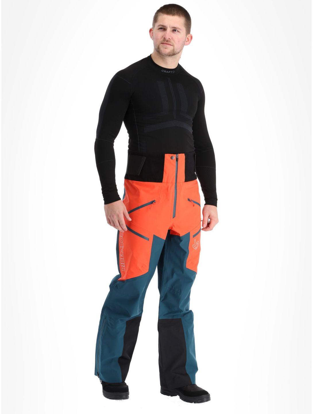 Rock Experience, Snowmass Hardshell Skihose Herren Reflecting Pond / Cherry Tomato blau, rot 