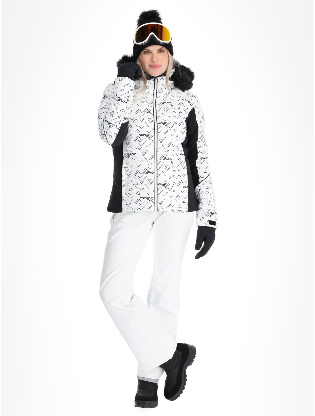 Rossignol, W Staci Print Puffy Skijacke Damen White weiß 