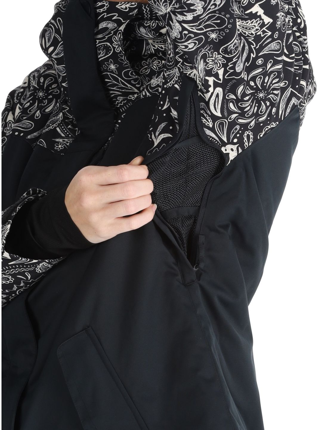 Roxy, Jetty Bloc Skijacke Damen True Black Bandanas schwarz, weiß 