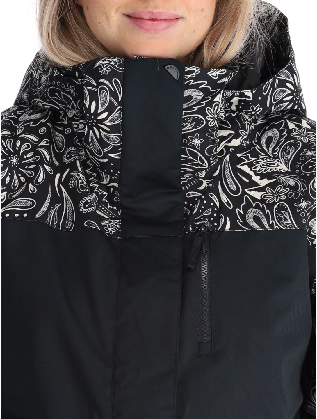 Roxy, Jetty Bloc Skijacke Damen True Black Bandanas schwarz, weiß 