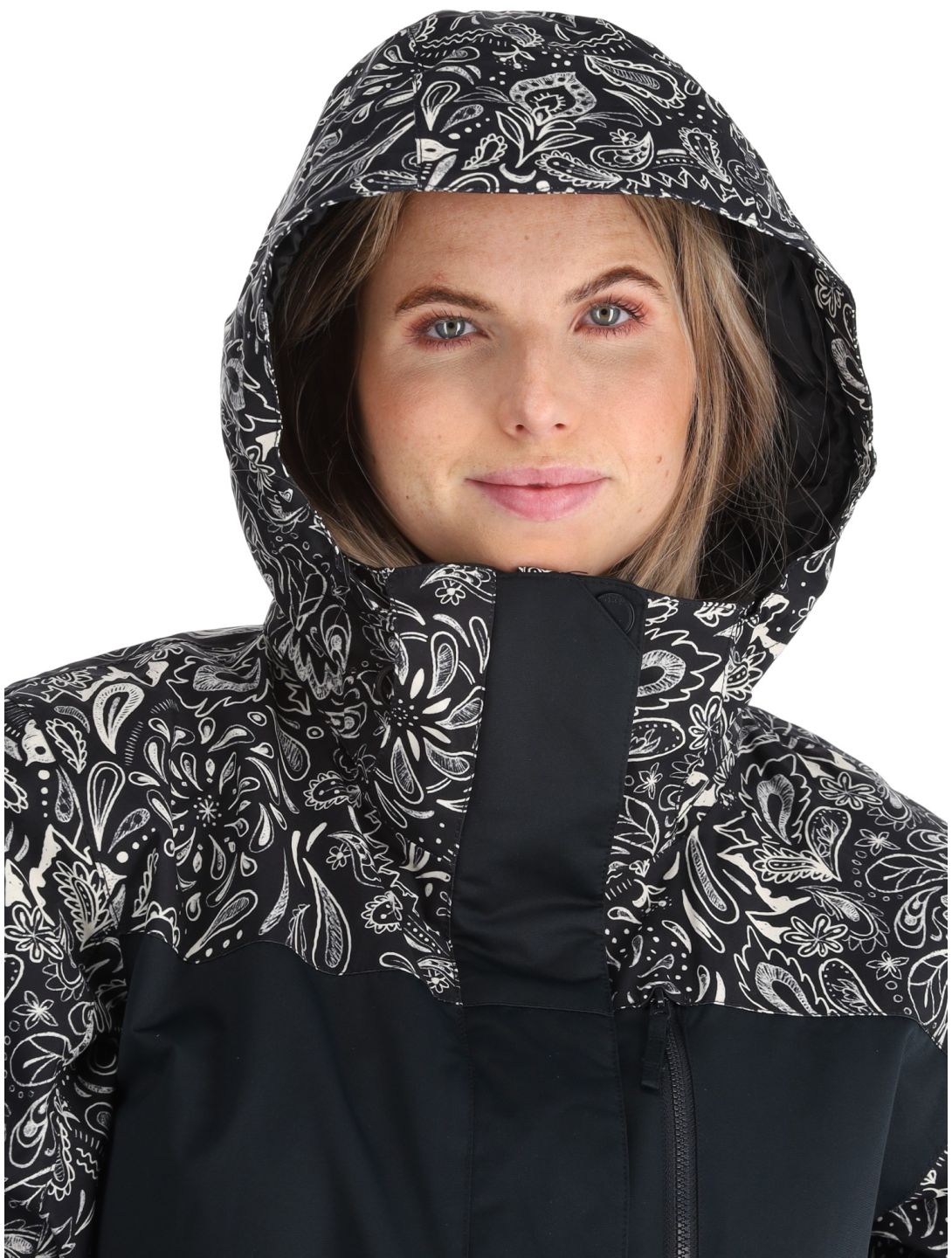 Roxy, Jetty Bloc Skijacke Damen True Black Bandanas schwarz, weiß 