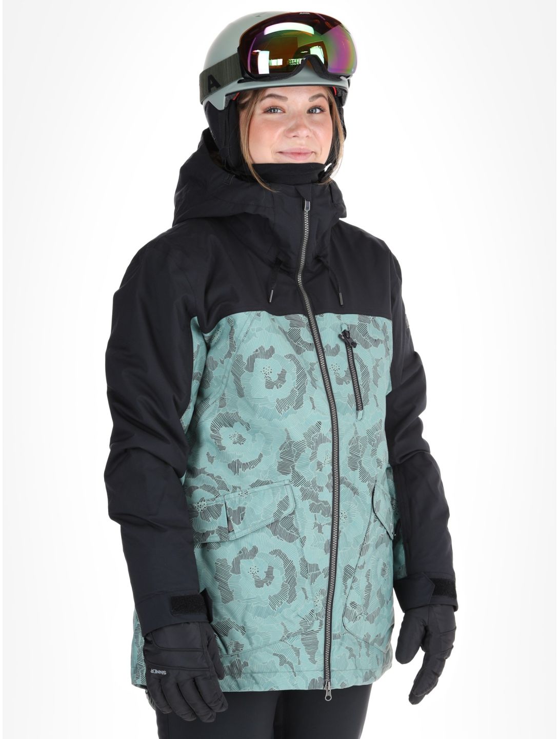 Roxy, Stated Skijacke Damen Lily Pad Sketch Book grün, schwarz 