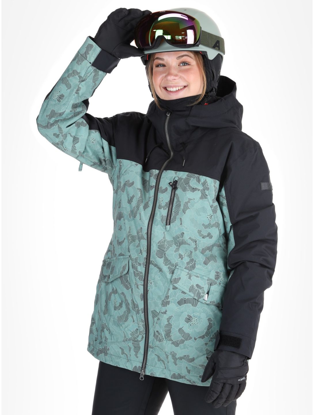 Roxy, Stated Skijacke Damen Lily Pad Sketch Book grün, schwarz 