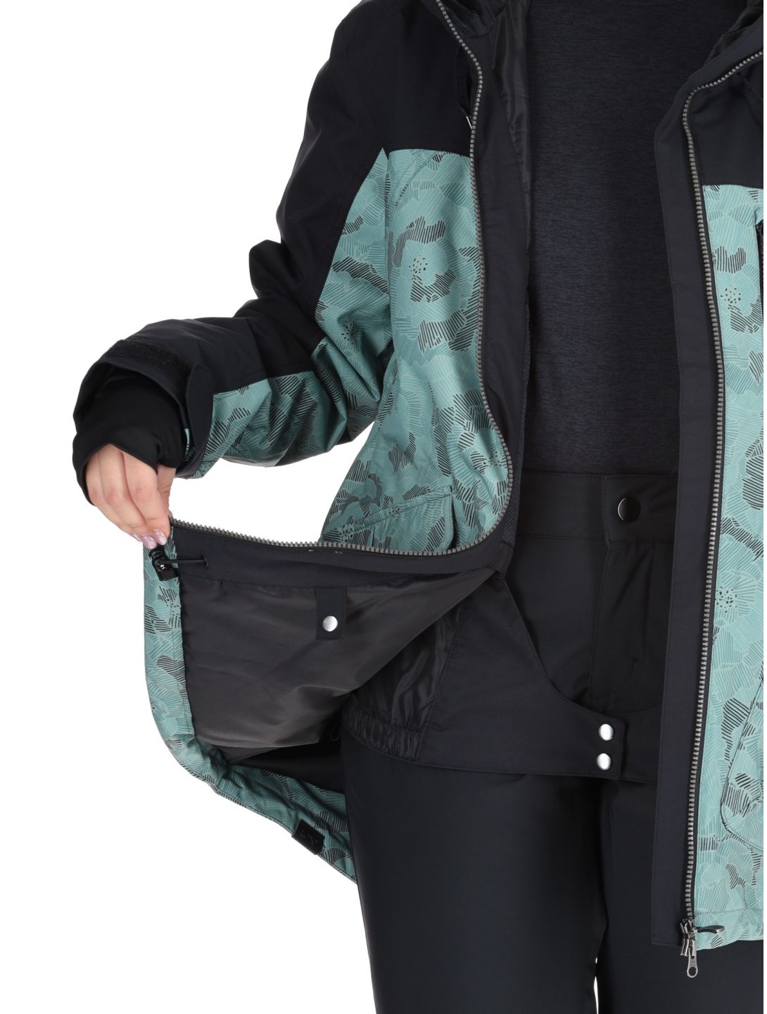 Roxy, Stated Skijacke Damen Lily Pad Sketch Book grün, schwarz 