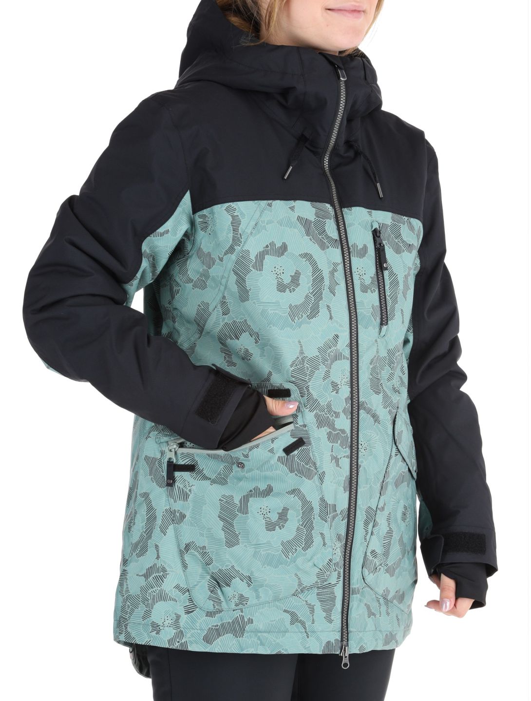 Roxy, Stated Skijacke Damen Lily Pad Sketch Book grün, schwarz 