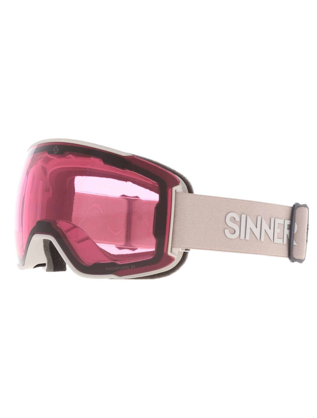 Sinner, Snowflake Skibrille extra Linse Unisex Mat Light Grey grau 