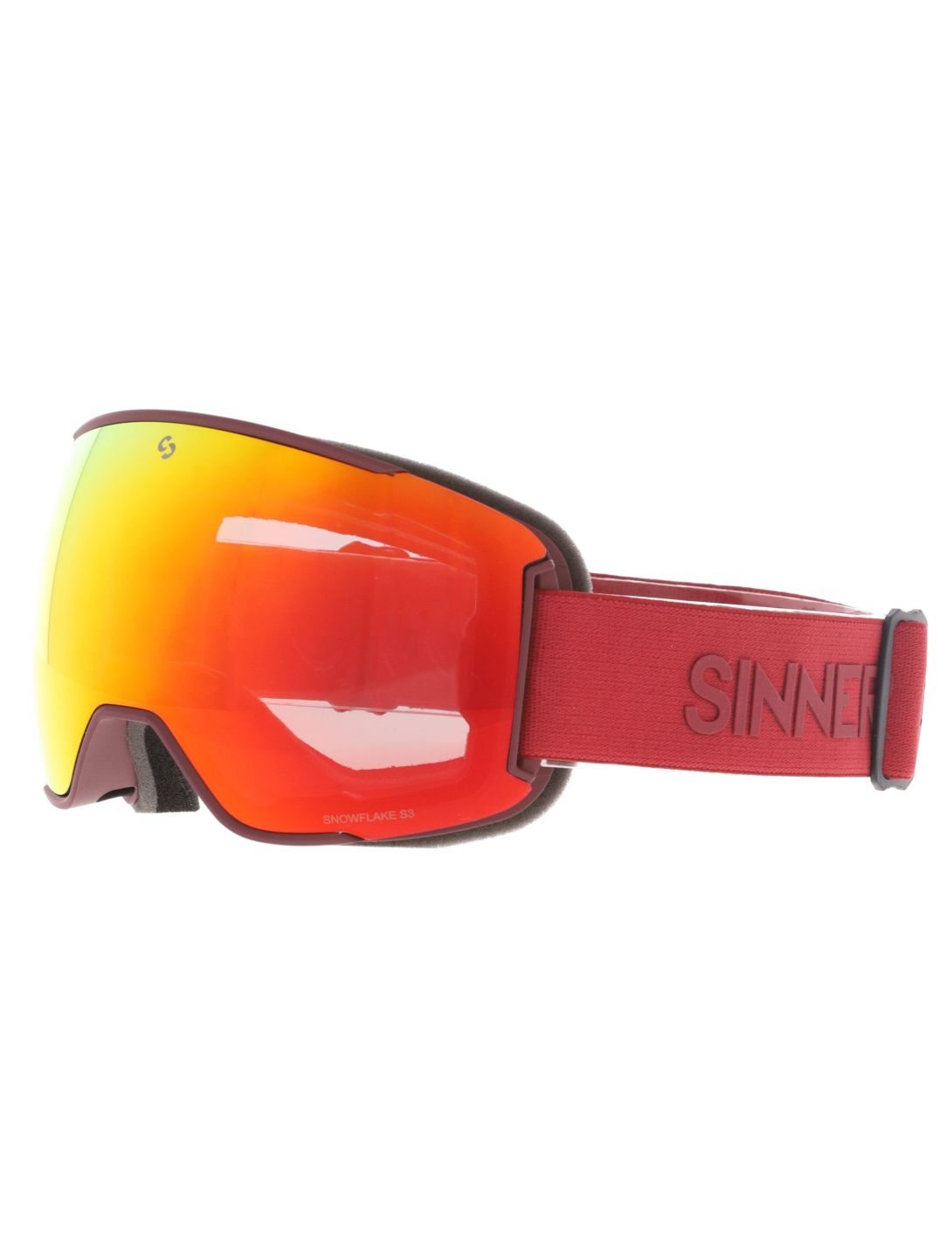 Sinner, Snowflake Skibrille extra Linse Unisex Matt Burgundy rot 