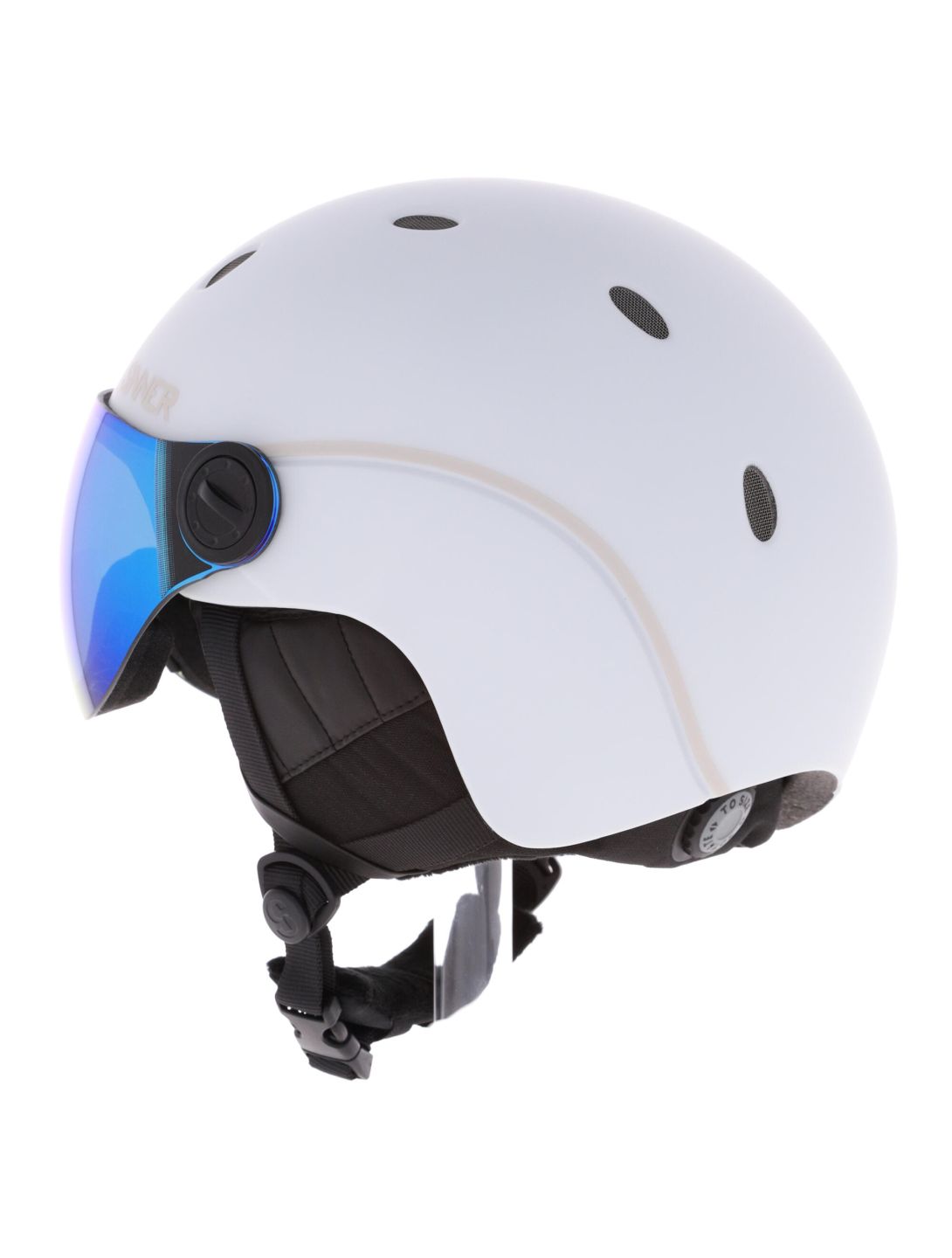 Sinner, Titan Visor Skihelm mit Visier Unisex Matt White weiß 