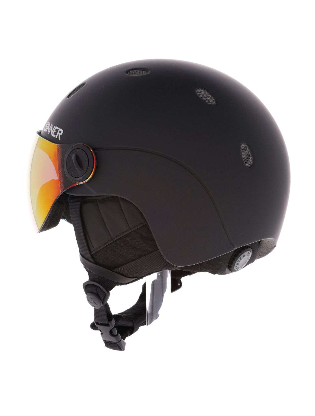 Sinner, Titan Visor Skihelm mit Visier Unisex Matt Black schwarz 