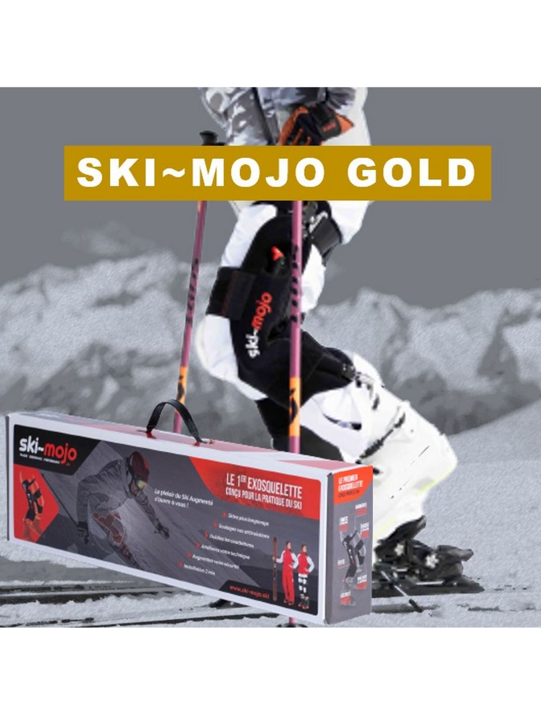 Ski-Mojo, Exoskeleton gold (>75kg) Skihalterung Unisex schwarz 