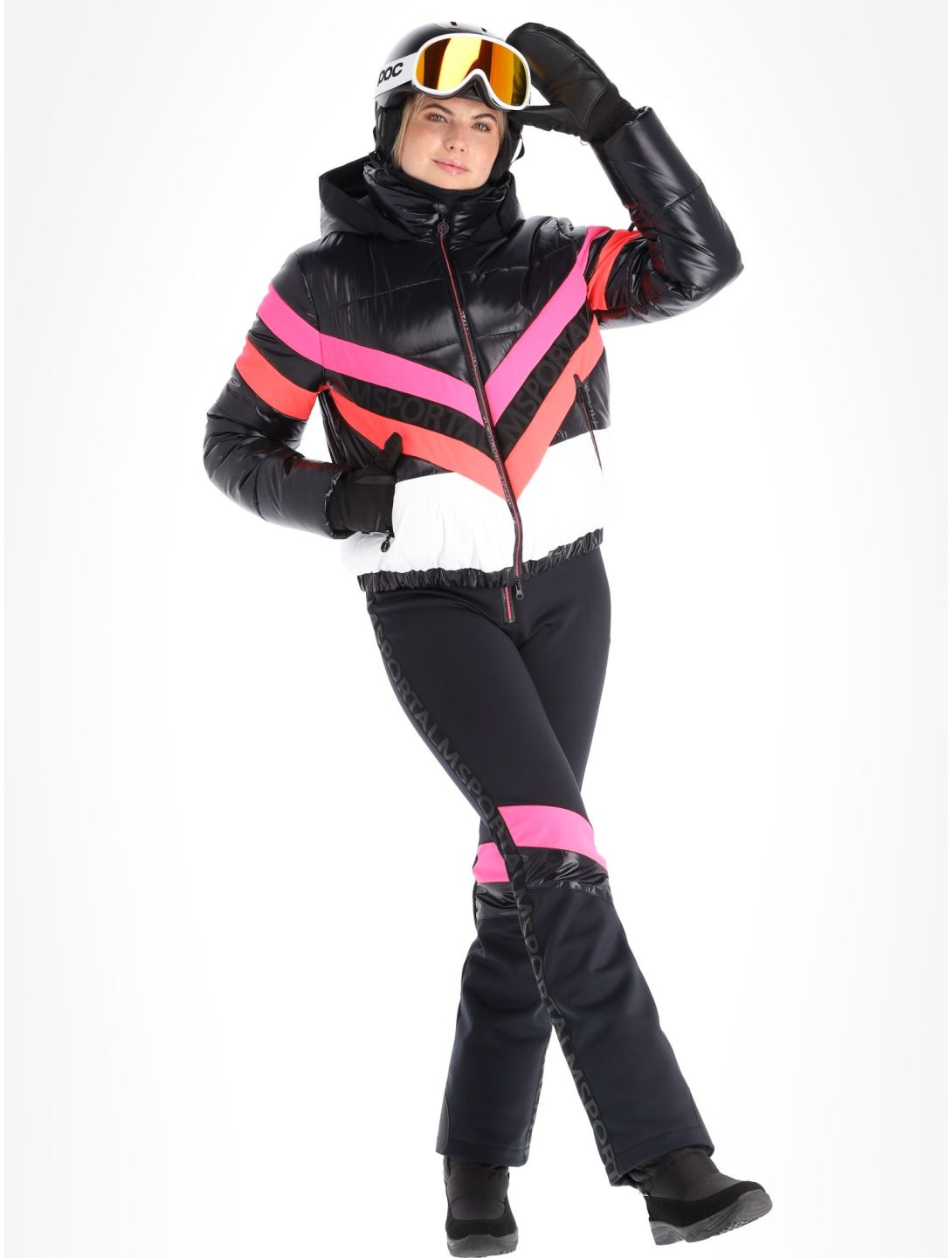 Sportalm Kitzbühel, Airbrush m.Kap.o.P. Skijacke Damen Black schwarz, weiß 