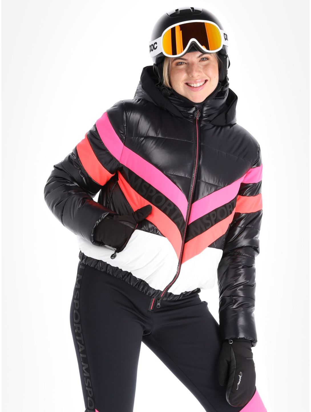 Sportalm Kitzbühel, Airbrush m.Kap.o.P. Skijacke Damen Black schwarz, weiß 