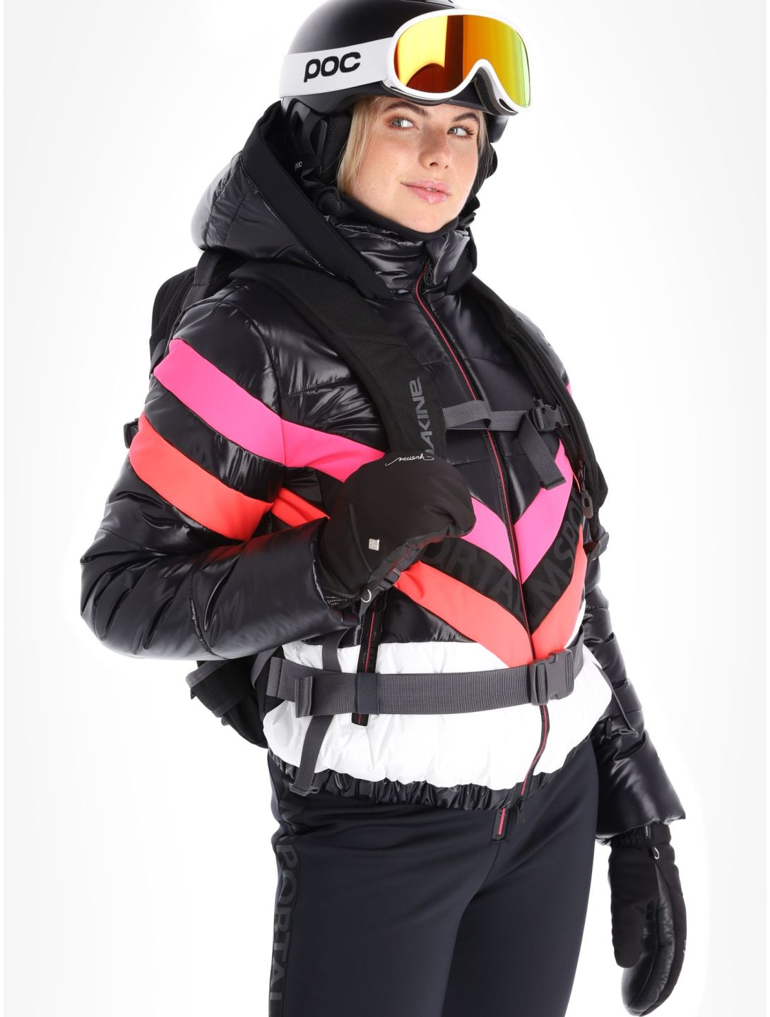 Sportalm Kitzbühel, Airbrush m.Kap.o.P. Skijacke Damen Black schwarz, weiß 