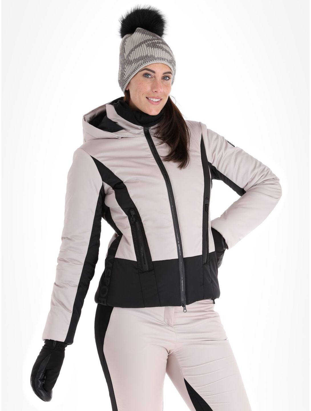 Sportalm Kitzbühel, Oatman m.Kap.o.P. Skijacke Damen Taupe Pink rosa, schwarz 