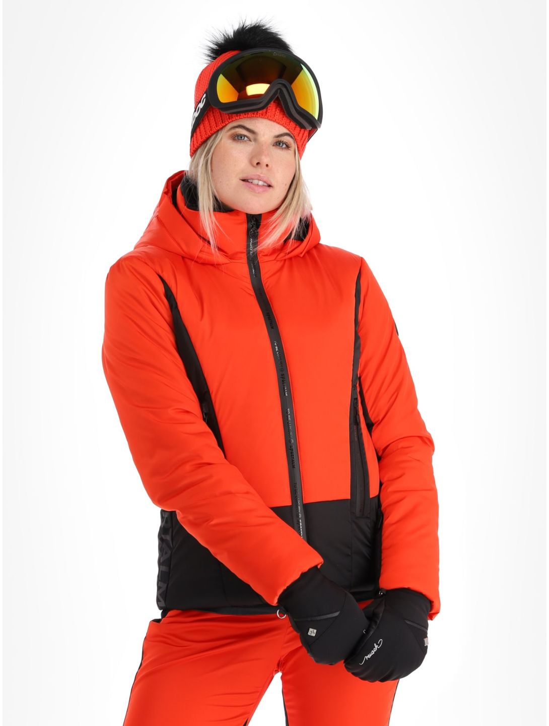 Sportalm Kitzbühel, Oatman m.Kap.o.P. Skijacke Damen Paprika Flame rot, schwarz 