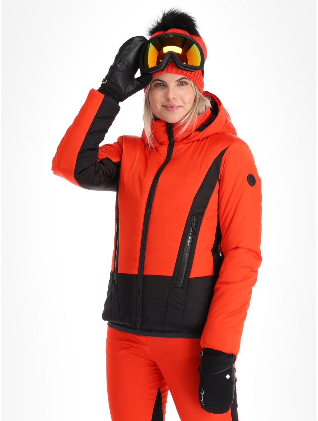 Sportalm Kitzbühel, Oatman m.Kap.o.P. Skijacke Damen Paprika Flame rot, schwarz 