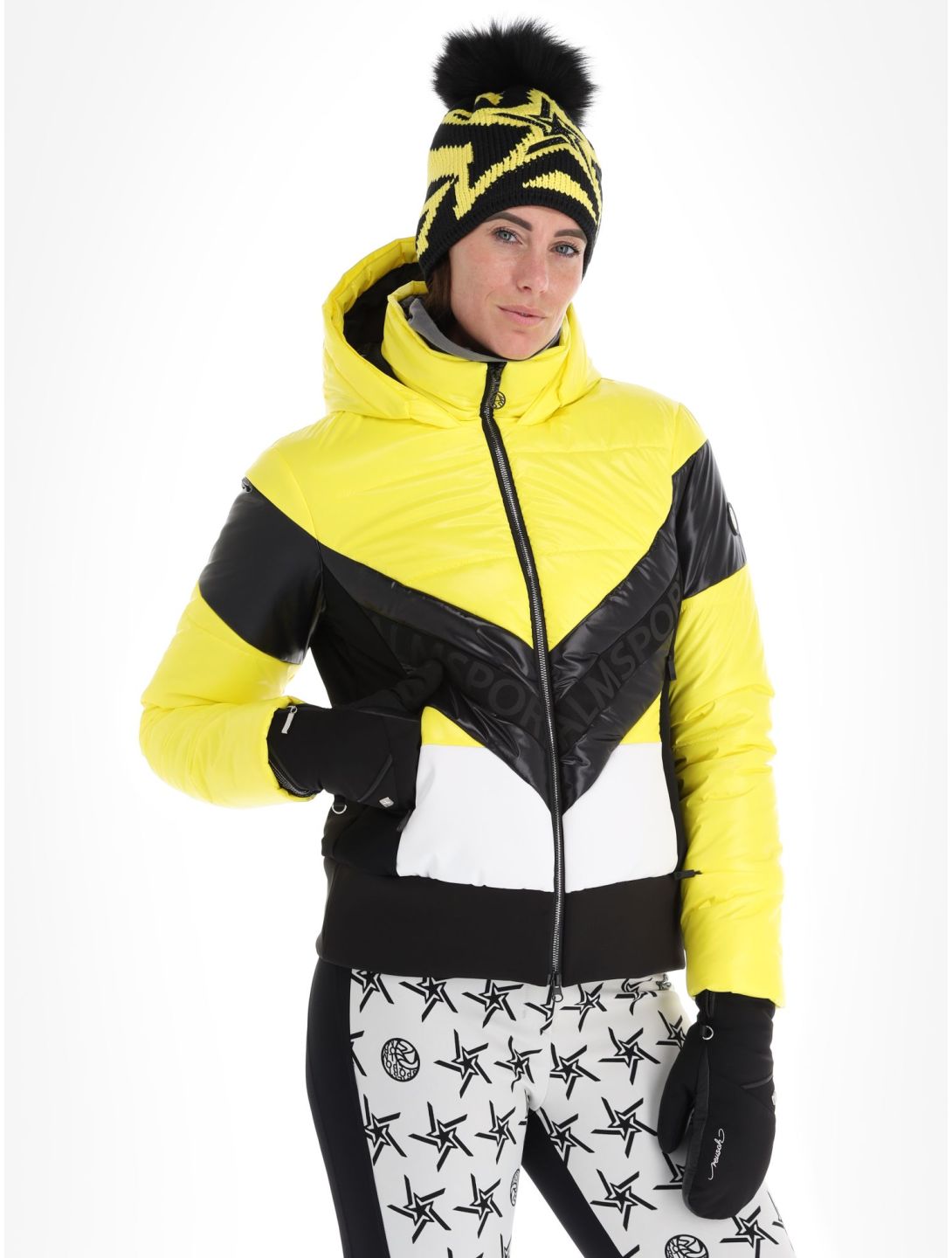 Sportalm Kitzbühel, Stockholm m.Kap.o.P. Skijacke Damen Blazing Yellow gelb, schwarz, weiß 