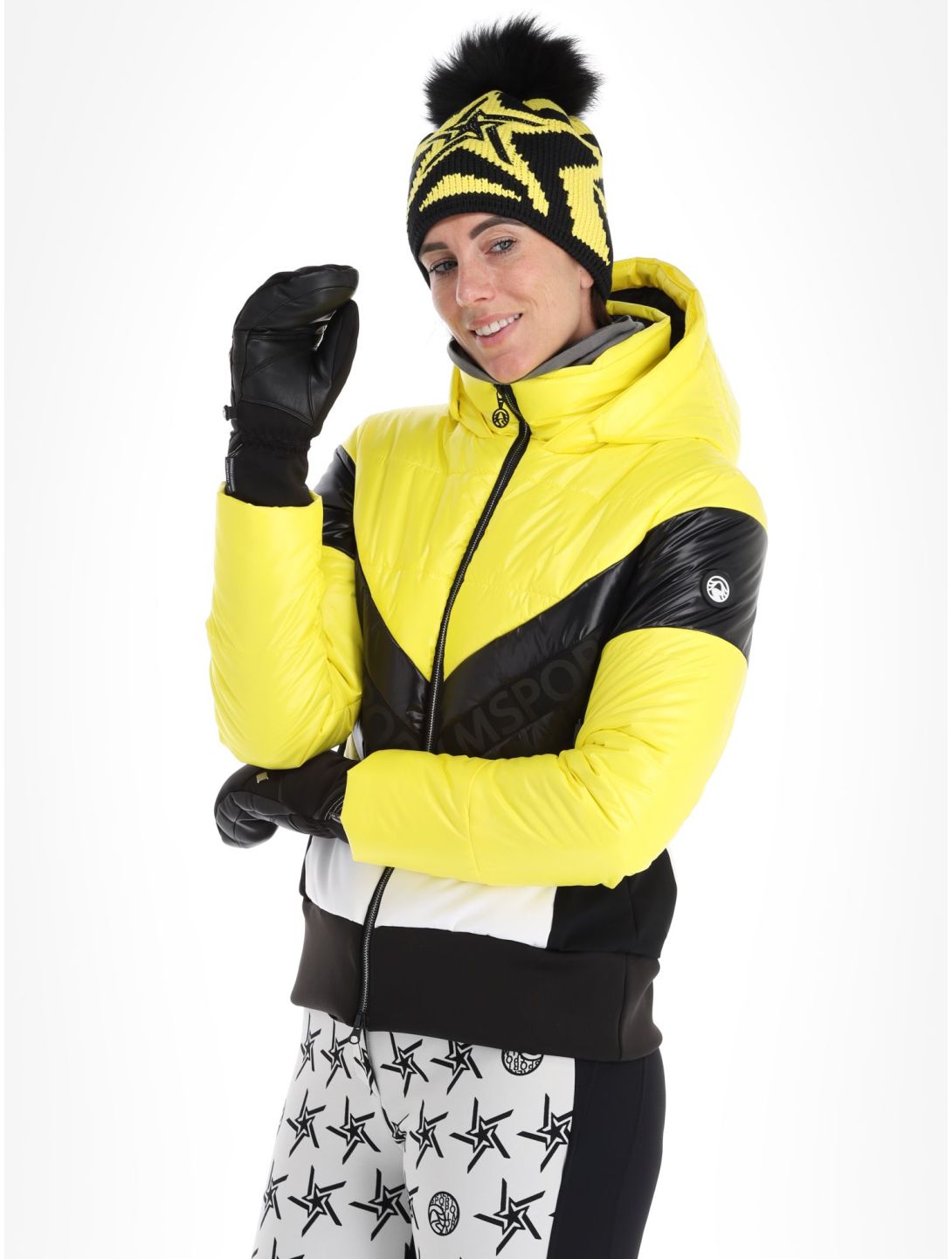 Sportalm Kitzbühel, Stockholm m.Kap.o.P. Skijacke Damen Blazing Yellow gelb, schwarz, weiß 