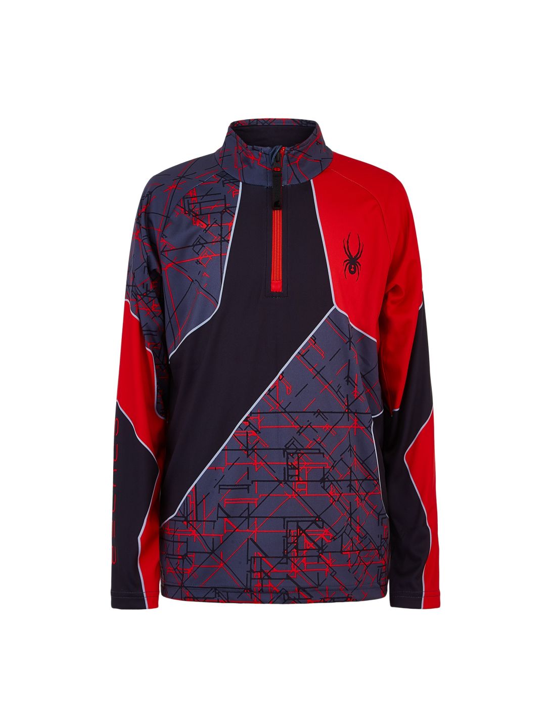 Spyder, Divide Pullover Kinder network print grau/rot