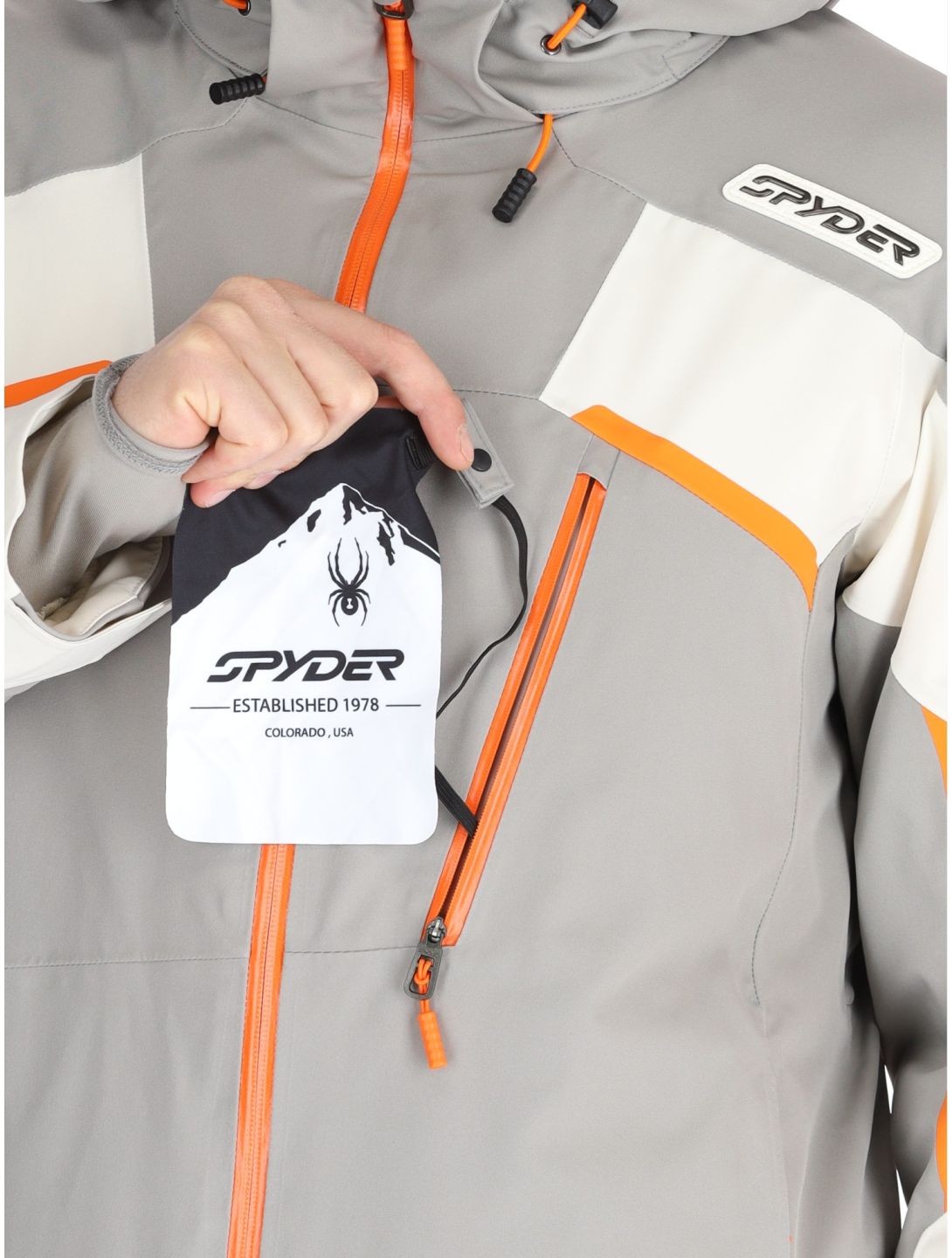 Spyder, Leader Skijacke Herren Concrete grau, weiß 