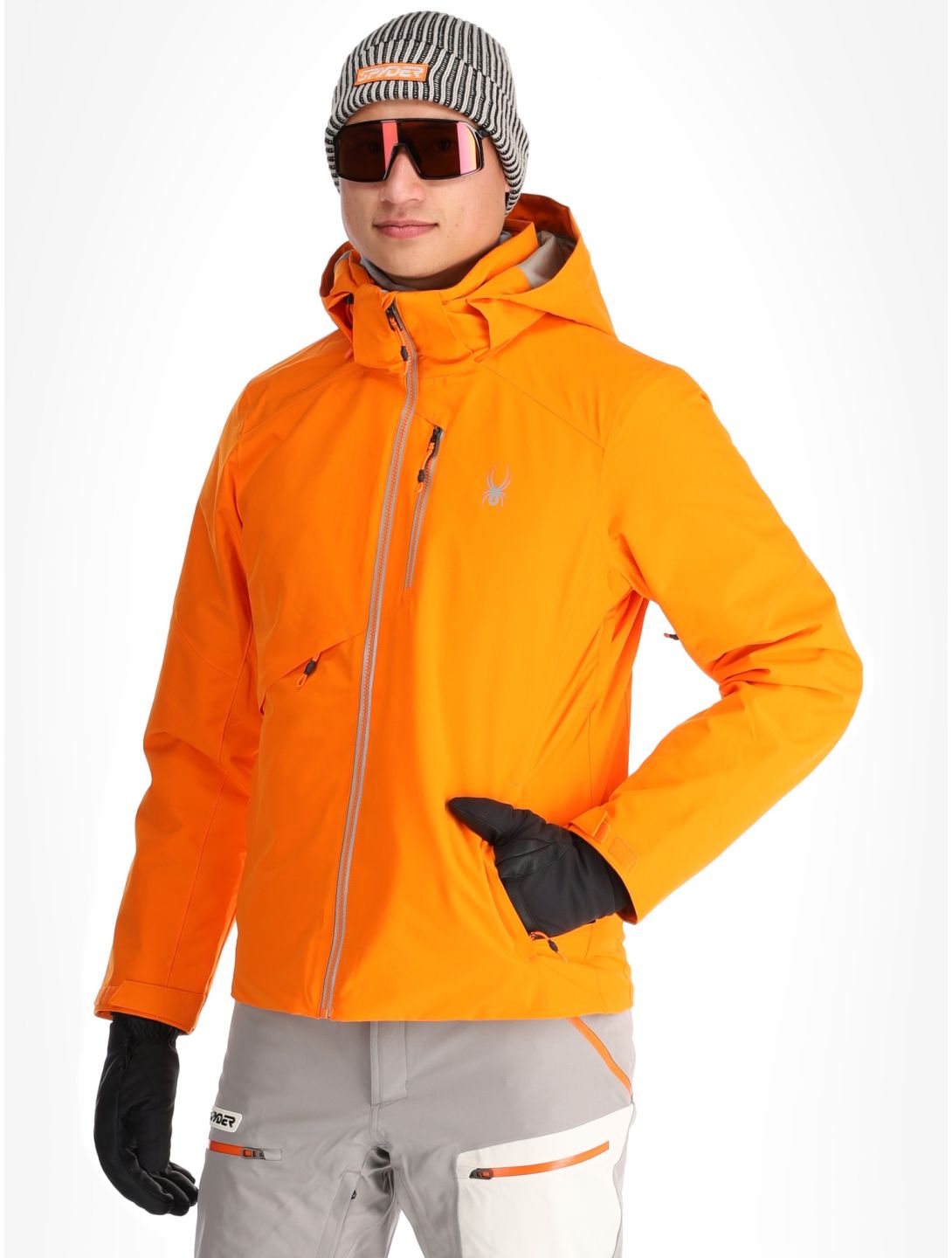 Spyder, Tripoint Skijacke Herren Orange Shock schwarz 