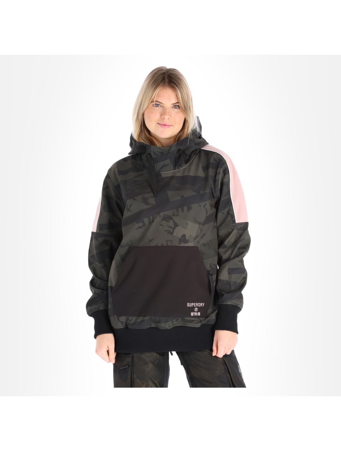 Superdry, Freestyle Tech Overhead Winter Anorak Damen camo grün 