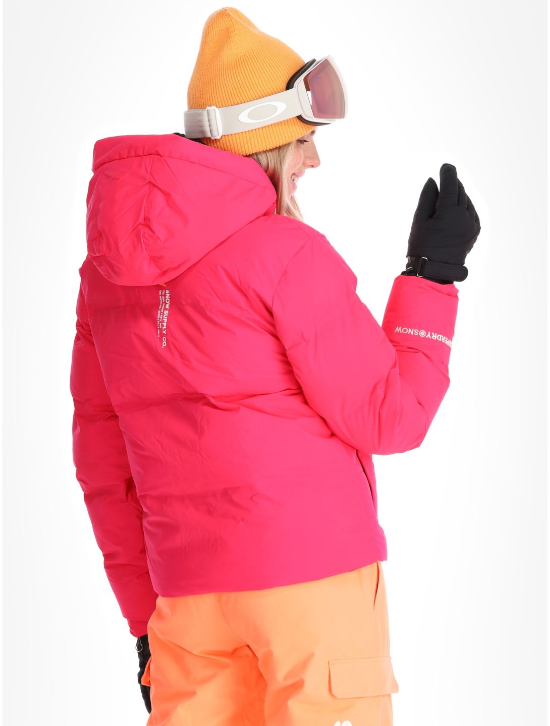 Superdry, Hooded Ski Boxy Puffer Skijacke Damen Hyper Fire Pink rosa 