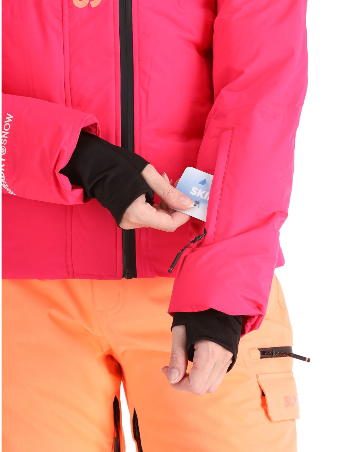 Superdry, Hooded Ski Boxy Puffer Skijacke Damen Hyper Fire Pink rosa 