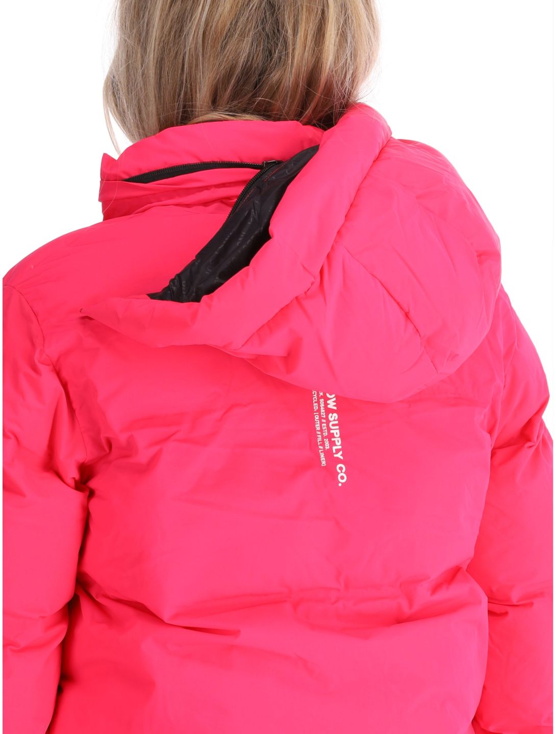 Superdry, Hooded Ski Boxy Puffer Skijacke Damen Hyper Fire Pink rosa 