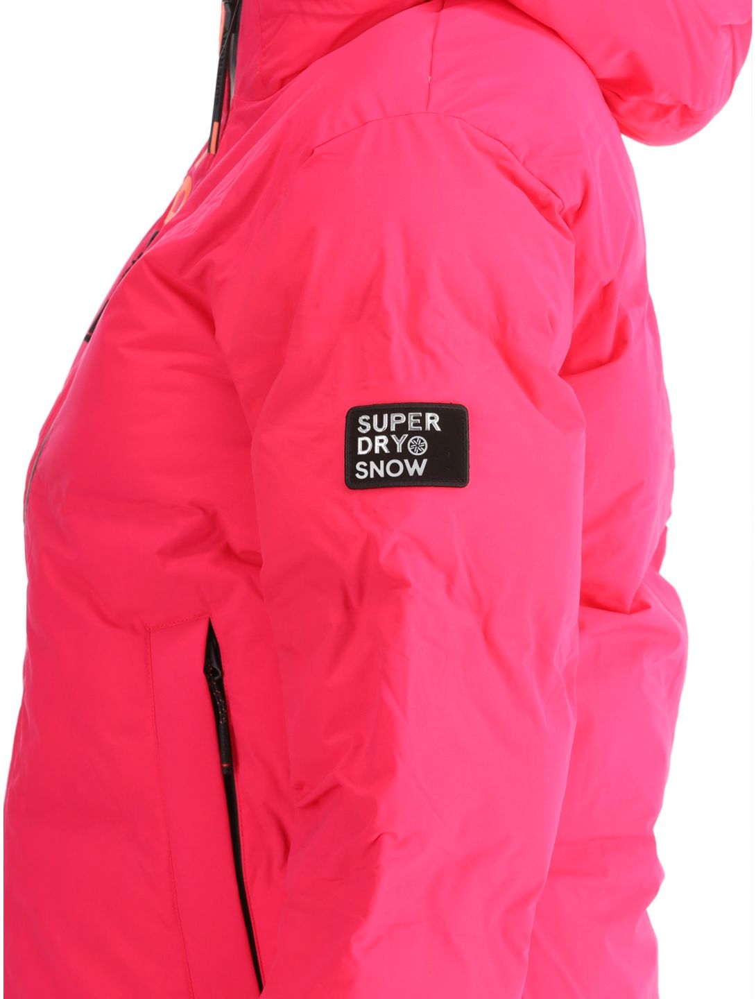 Superdry, Hooded Ski Boxy Puffer Skijacke Damen Hyper Fire Pink rosa 