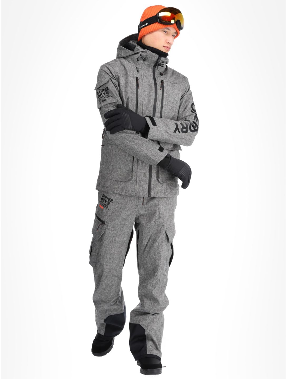 Superdry, Ski Peak Rescue Skijacke Herren Dark Grey Marl grau 