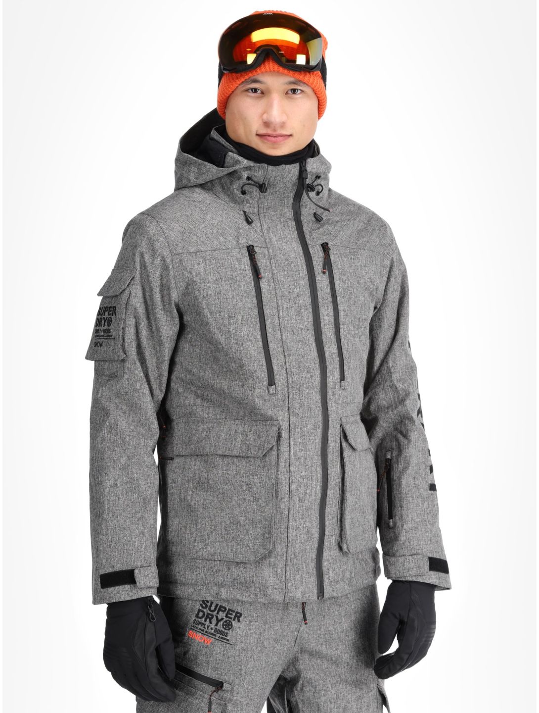 Superdry, Ski Peak Rescue Skijacke Herren Dark Grey Marl grau 