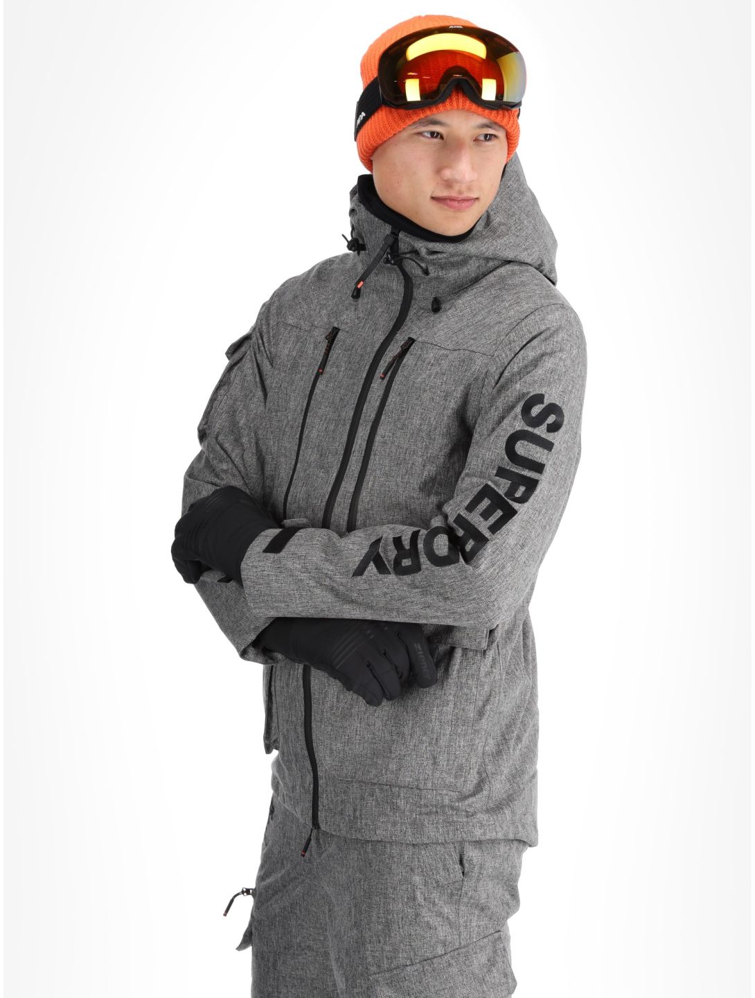 Superdry, Ski Peak Rescue Skijacke Herren Dark Grey Marl grau 