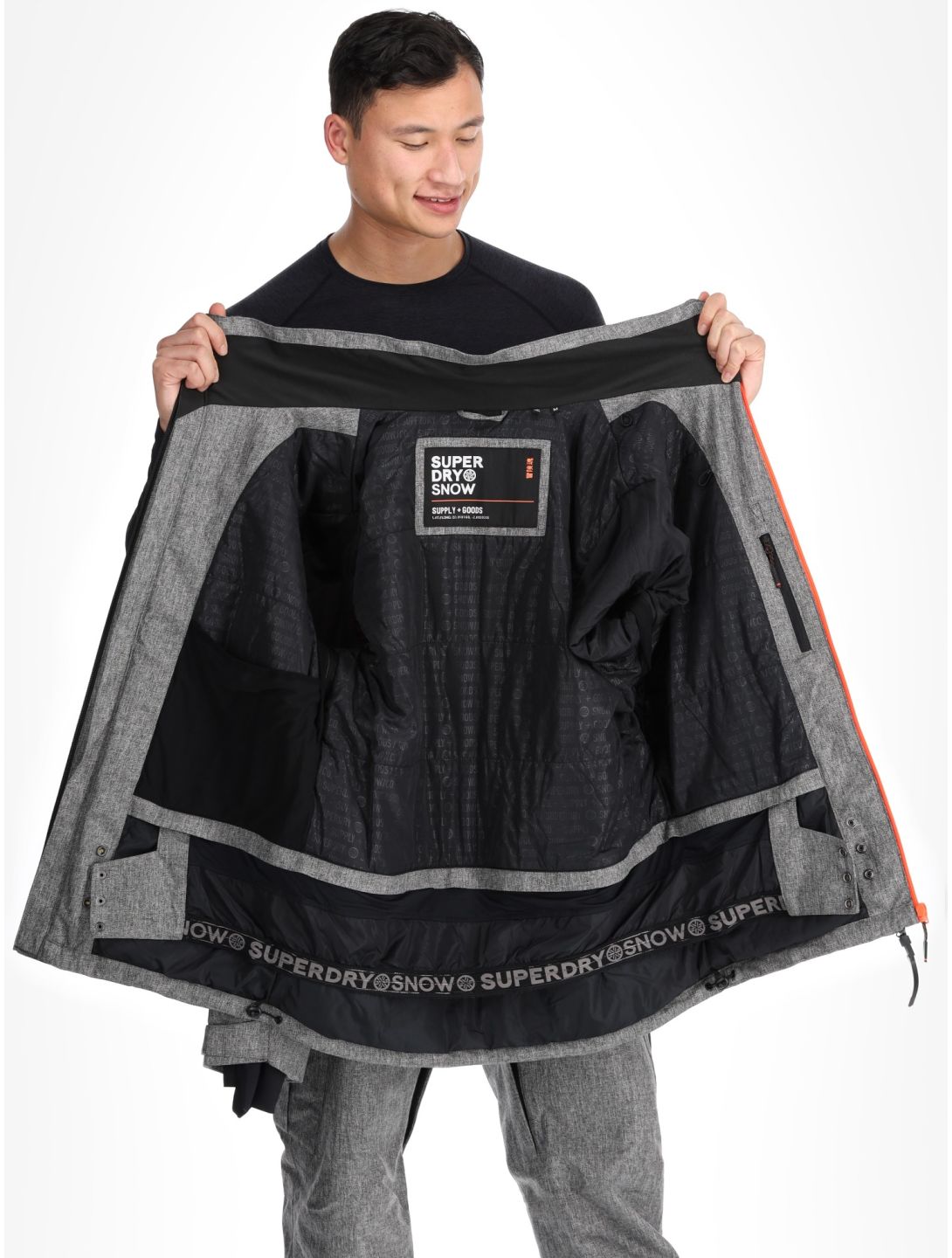 Superdry, Ski Peak Rescue Skijacke Herren Dark Grey Marl grau 