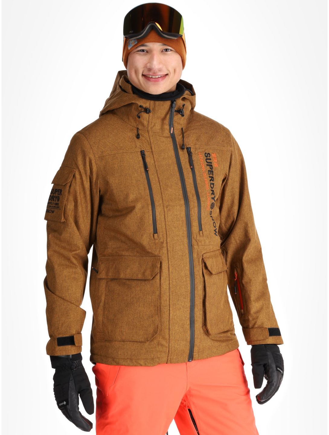 Superdry, Ski Peak Rescue Skijacke Herren Tobacco Brown Marl braun 