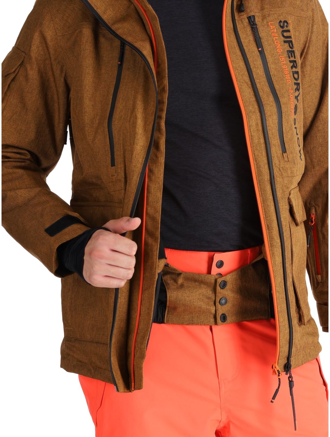 Superdry, Ski Peak Rescue Skijacke Herren Tobacco Brown Marl braun 