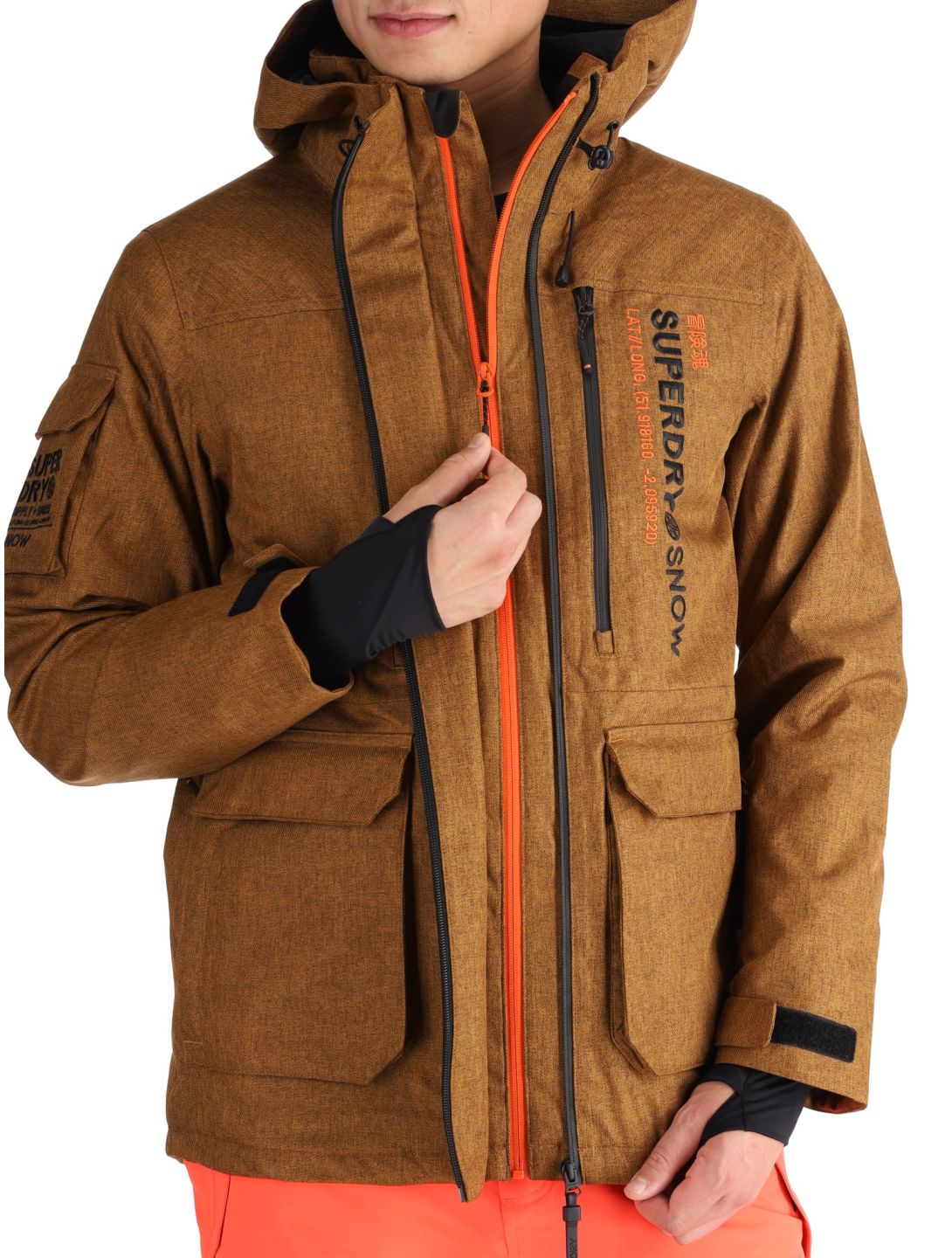 Superdry, Ski Peak Rescue Skijacke Herren Tobacco Brown Marl braun 