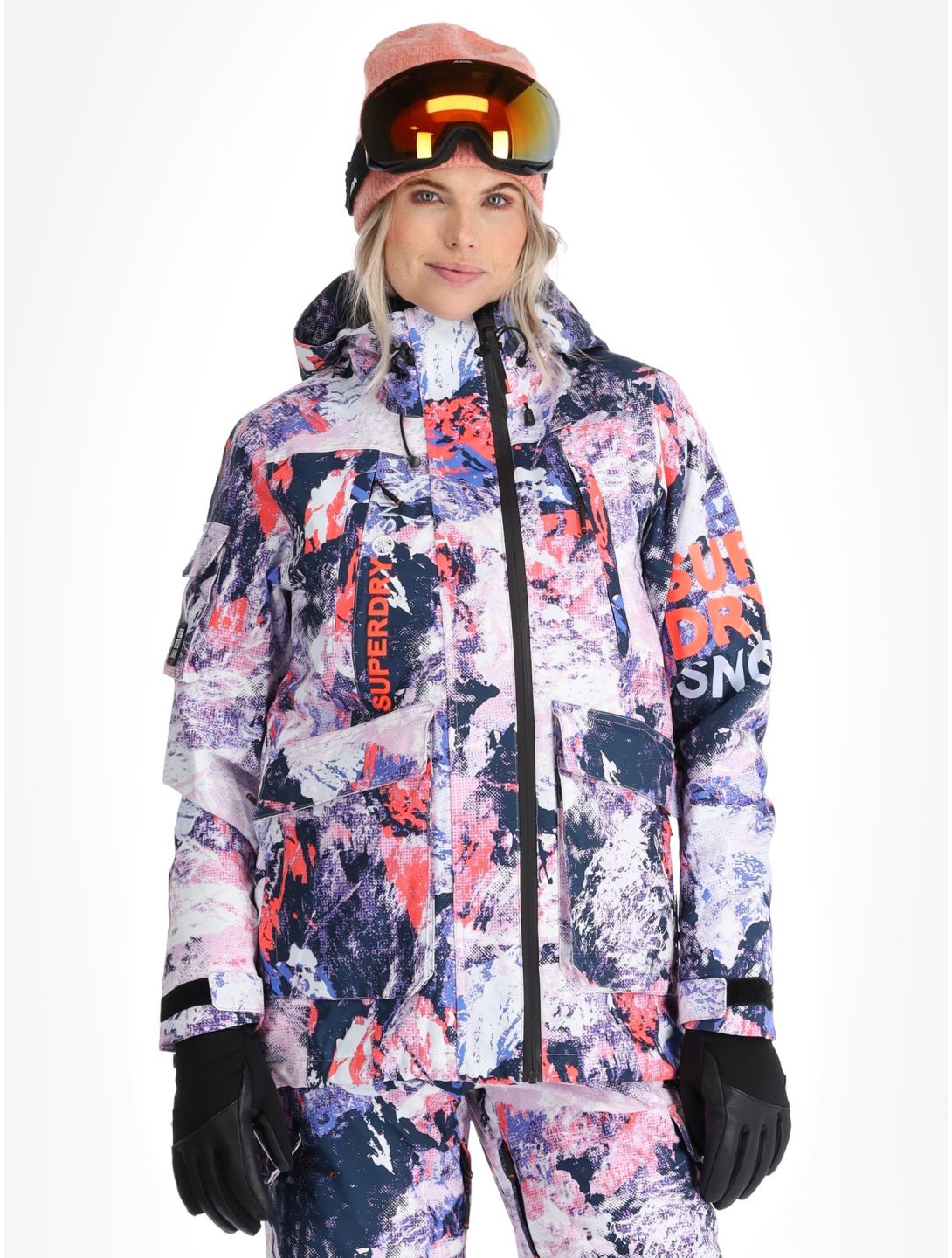 Superdry, Ski Ultimate Rescue Skijacke Damen Mountain Mesh Purple mehrfarbig, violett 