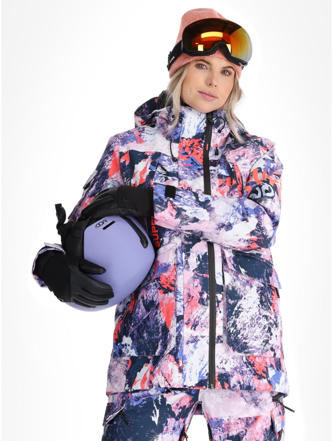 Superdry, Ski Ultimate Rescue Skijacke Damen Mountain Mesh Purple mehrfarbig, violett 